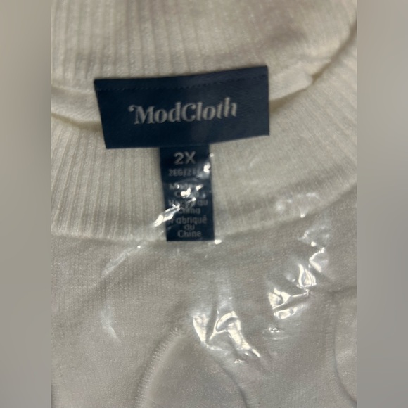 NWT MODCLOTH SLICE OF LIFE IVORY SWEATER Sz. 3X - Picture 5 of 9